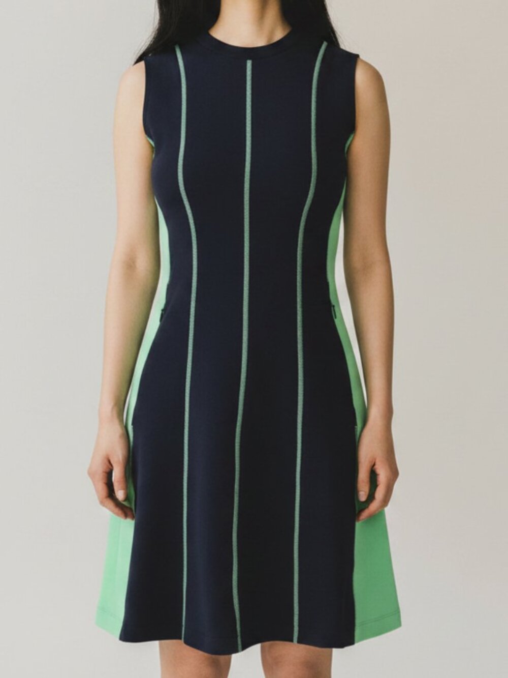 J.Lindeberg Jillian Dress Blue Green Size M Stretch Zip Pockets